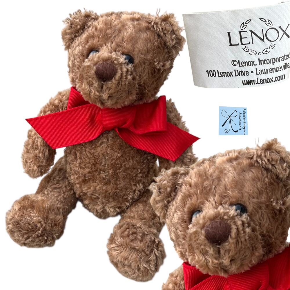 Lenox Sitting Bow Stuffed Animal Teddy Bear